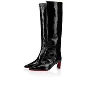 Christian Louboutin Condorocombo 55 Black Patent Leather Knee Boots 41 BNIB
